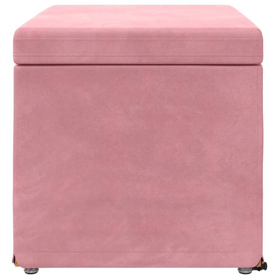 Tabouret Rose 61 x 41 x 40 cm Velours et Bois Composite - 5