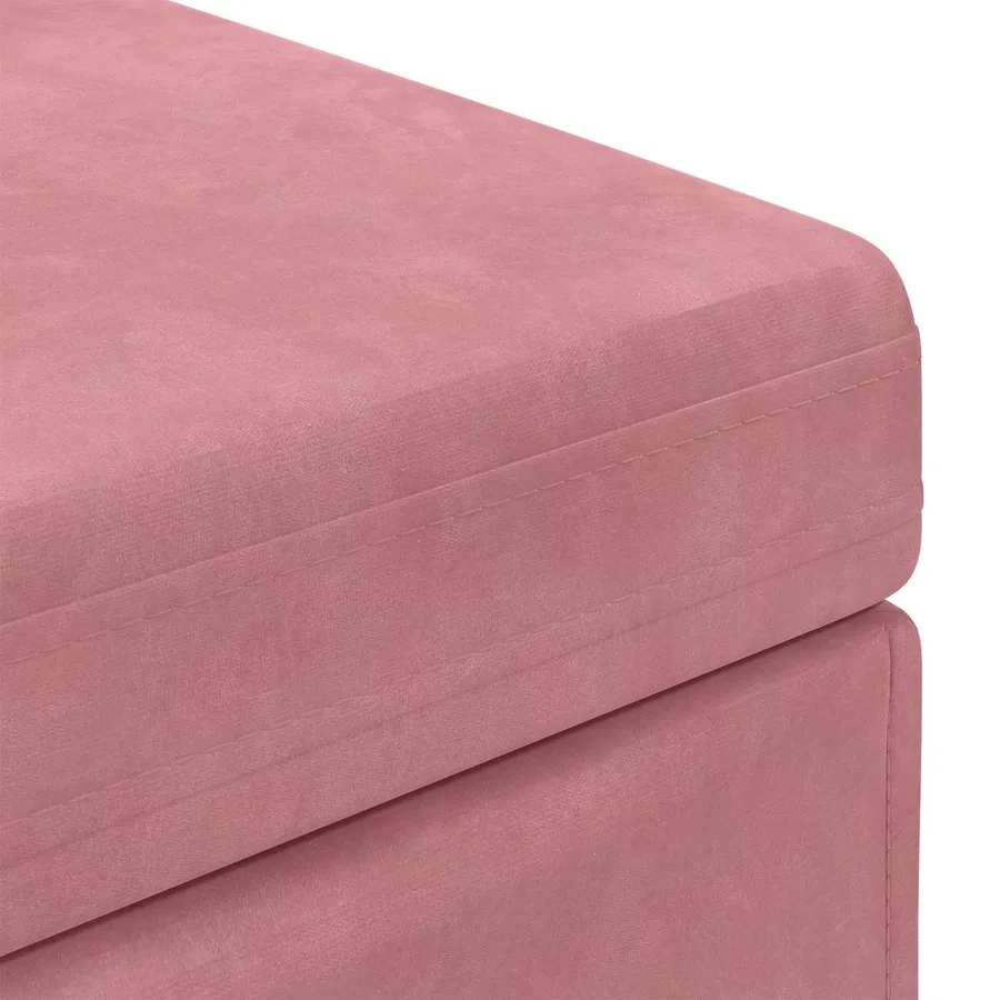 Tabouret Rose 61 x 41 x 40 cm Velours et Bois Composite - 6
