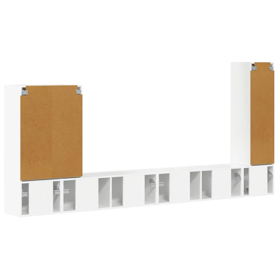 Ensemble de meuble TV mural Montage mural 6 pcs Blanc brillant - 10