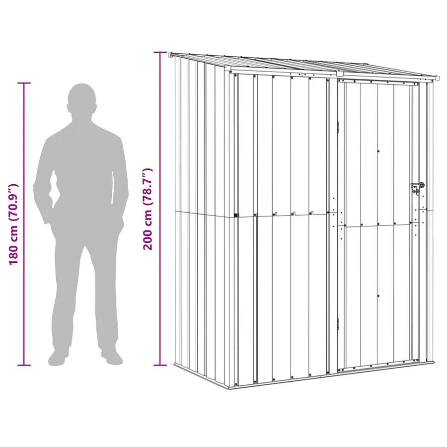 Cabanons de jardin Anthracite 153,5 x 86 x 200 cm Métал - 12