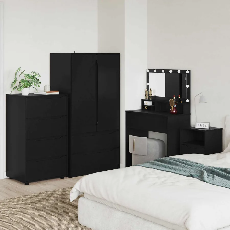 Armoires de rangement Noir 60 x 48 x 105 cm Bois d'ingénierie