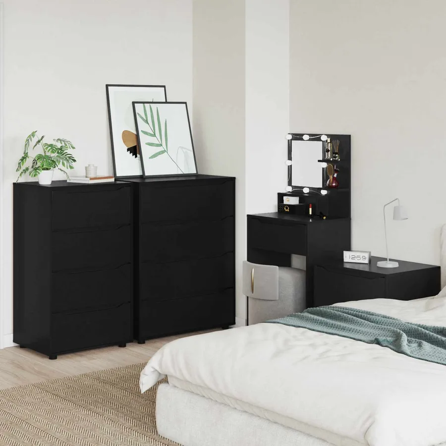 Armoires de rangement Noir 60 x 48 x 105 cm Bois d'ingénierie - 4