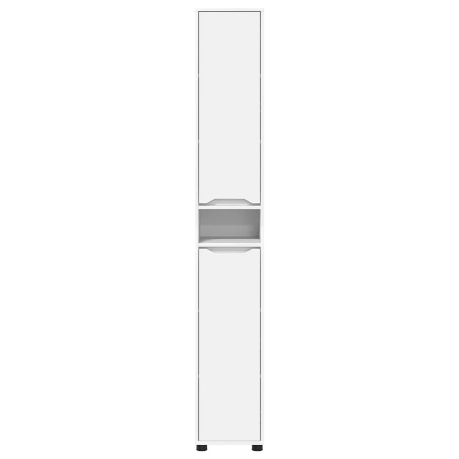 Cabinet de salle de bain avec étagère Blanc 30,5 x 30 x 195 cm - 6