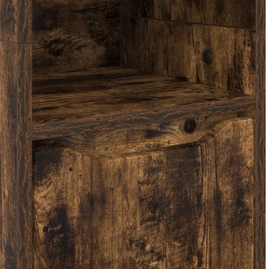 Cabinet de salle de bain Chêne fumé 30,5 x 30 x 195 cm - 10