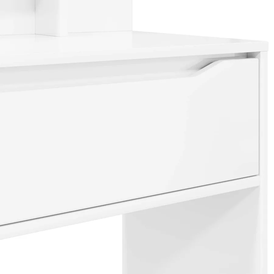 Tables de maquillage pour chambre avec tiroir Blanc brillant - 10