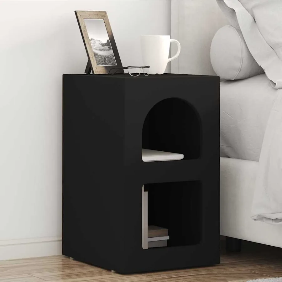 Table de chevet ELST Noir 29,5 x 33,5 x 50 cm Bois d'ingénierie