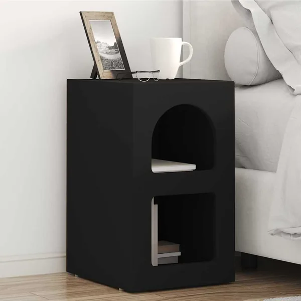 Table de chevet ELST Noir 29,5 x 33,5 x 50 cm Bois d'ingénierie