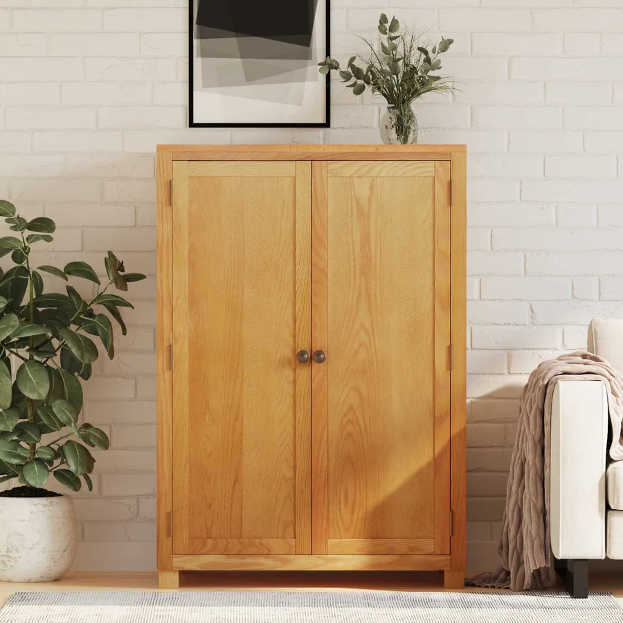Armoire avec porte Marron 80 x 50 x 115 cm Bois de chêne massif - 3
