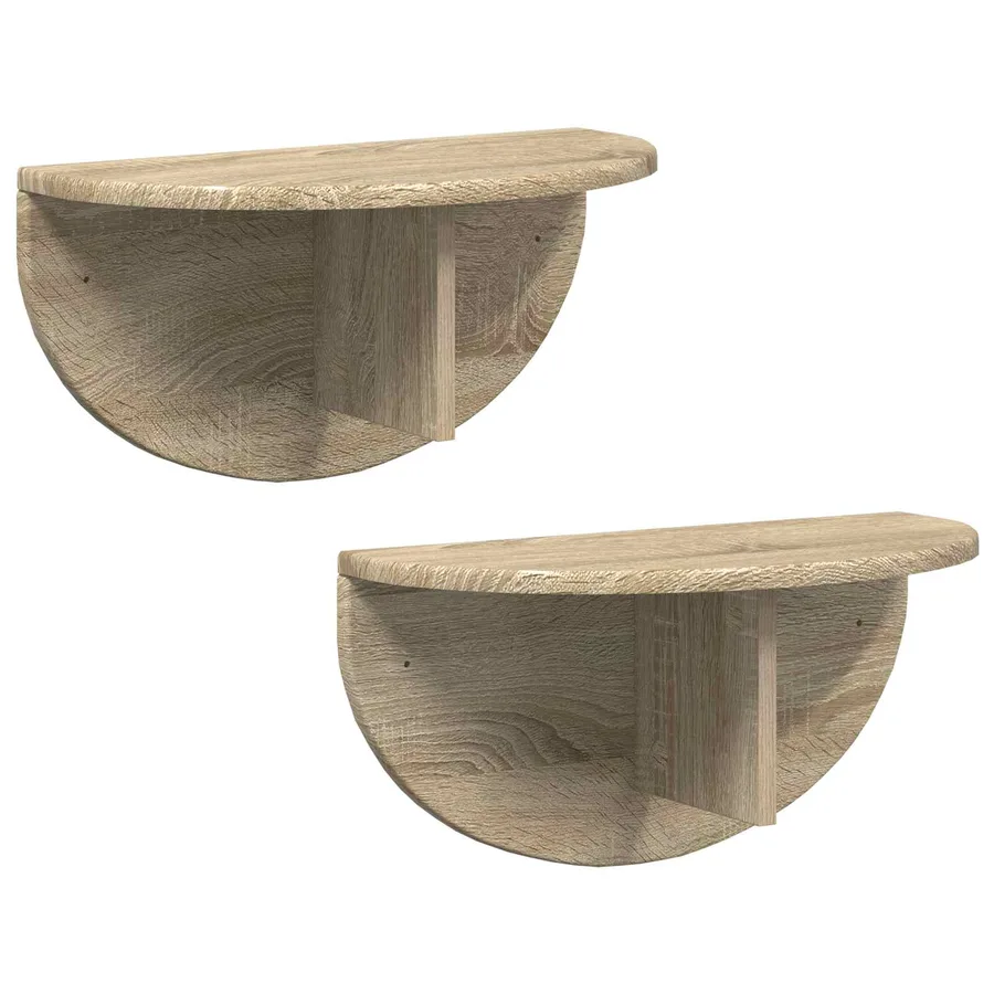 Étagère Murale Montage mural 2 pcs Chêne Sonoma 48 x 24 x 24 cm - 2