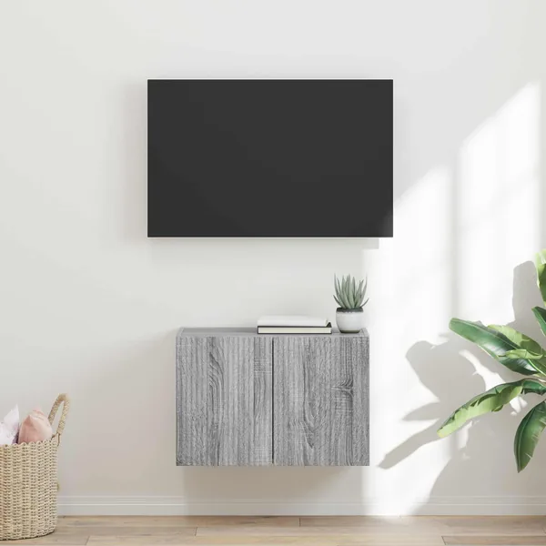 Meuble TV mural Gris Sonoma 59,5 x 31 x 40 cm Bois d'ingénierie