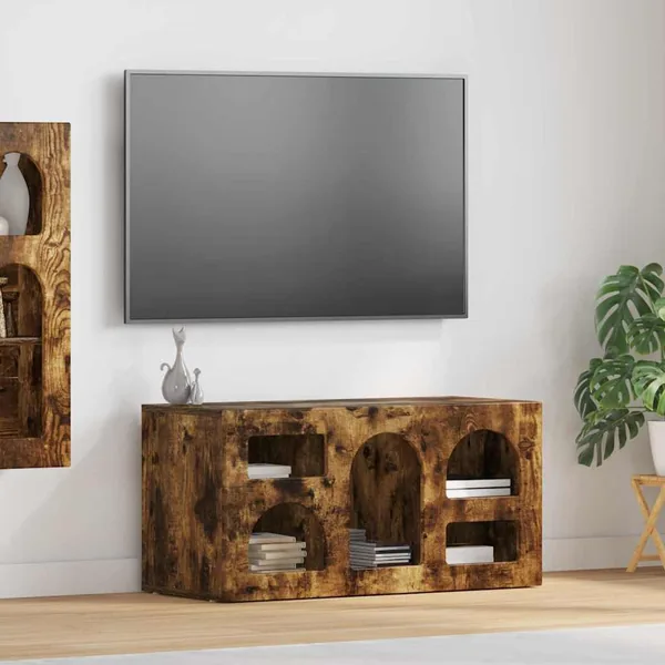 Meuble TV ELST 80 x 35 x 40 cm Chêne fumé Bois d'ingénierie