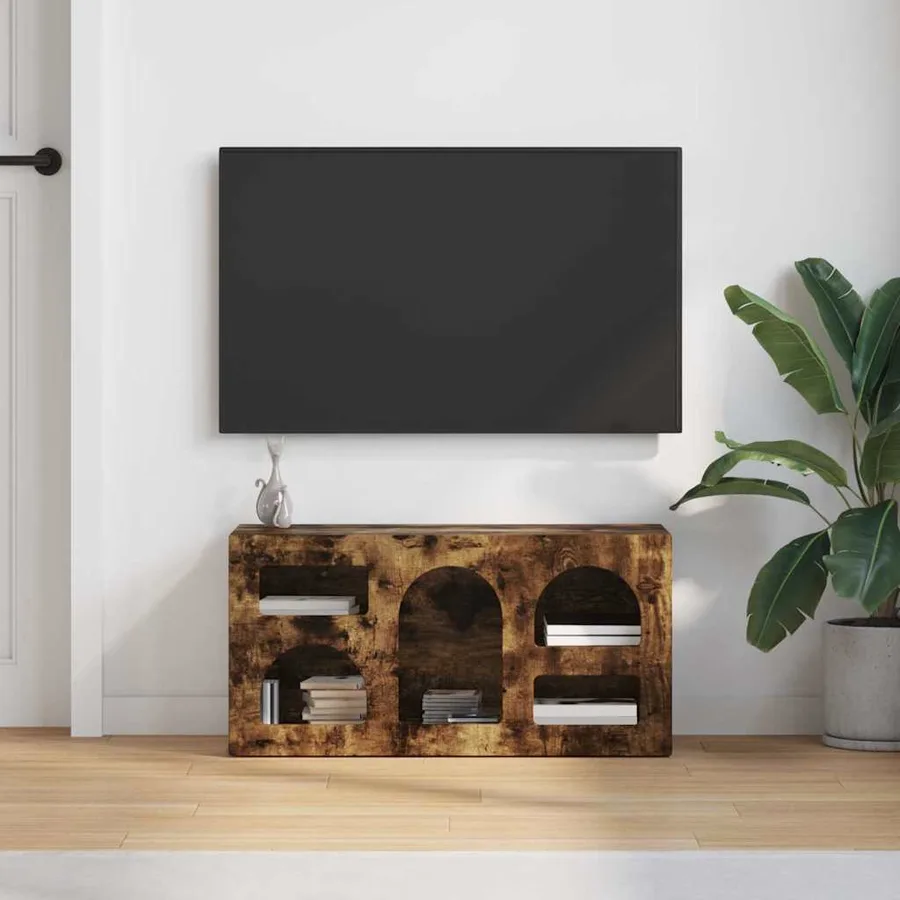 Meuble TV ELST 80 x 35 x 40 cm Chêne fumé Bois d'ingénierie - 4