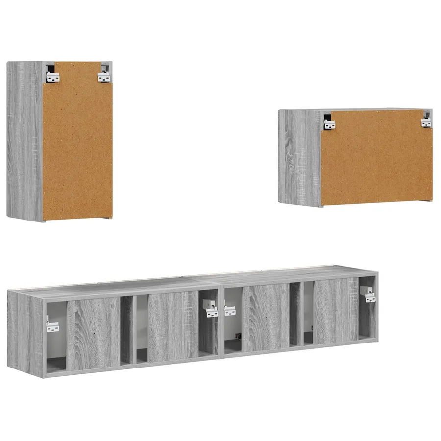 Ensemble de meuble TV mural 4 pcs Gris Sonoma Bois d'ingénierie - 9