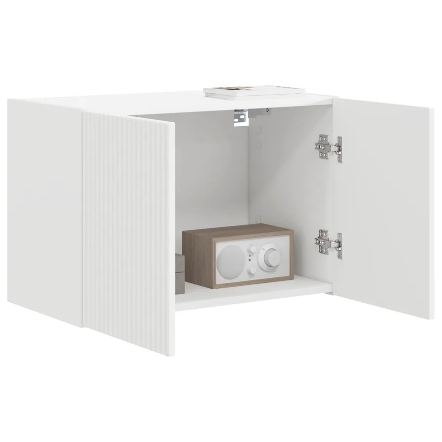 Meuble TV mural Blanc 59,5 x 31 x 40 cm Bois d'ingénierie - 3