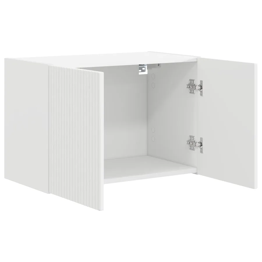 Meuble TV mural Blanc 59,5 x 31 x 40 cm Bois d'ingénierie - 5