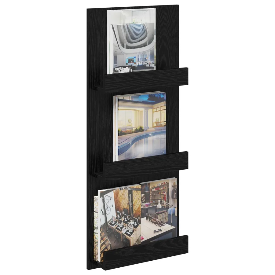 Étagère à magazines avec étagère Chêne noir 43 x 11 x 102 cm - 3