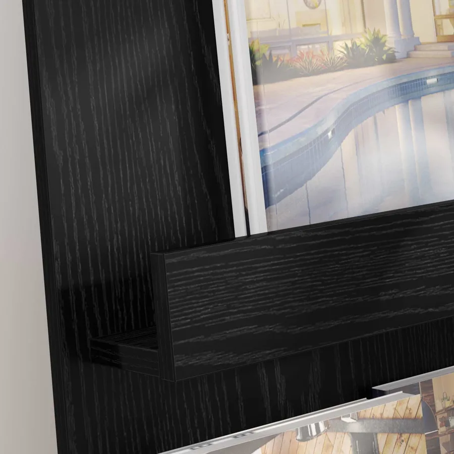 Étagère à magazines avec étagère Chêne noir 43 x 11 x 102 cm - 4