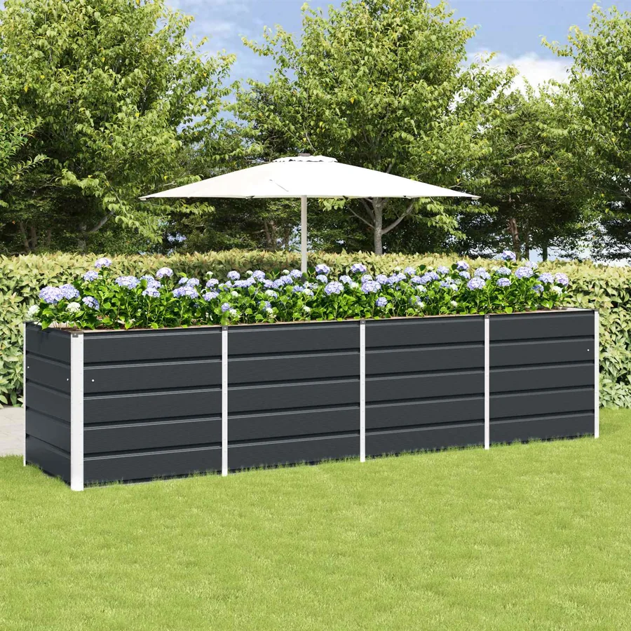 Jardinière Anthracite 320 x 80 x 75 cm Acier