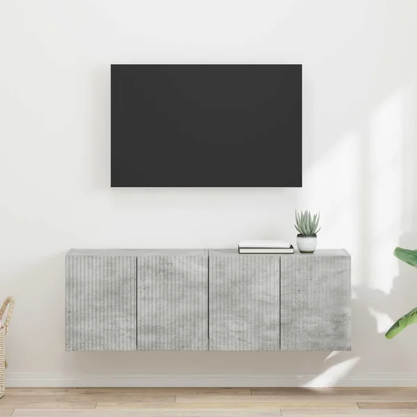 Meuble TV mural 2 pcs Gris béton 59,5 x 31 x 40 cm