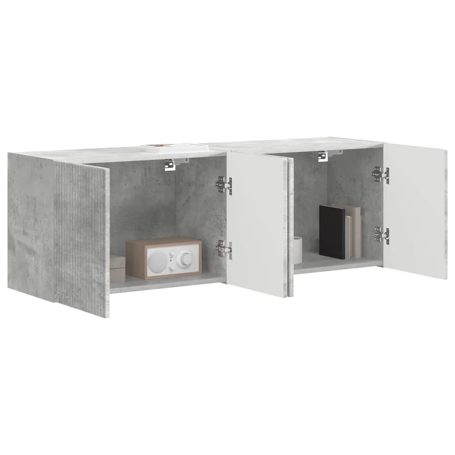 Meuble TV mural 2 pcs Gris béton 59,5 x 31 x 40 cm - 3
