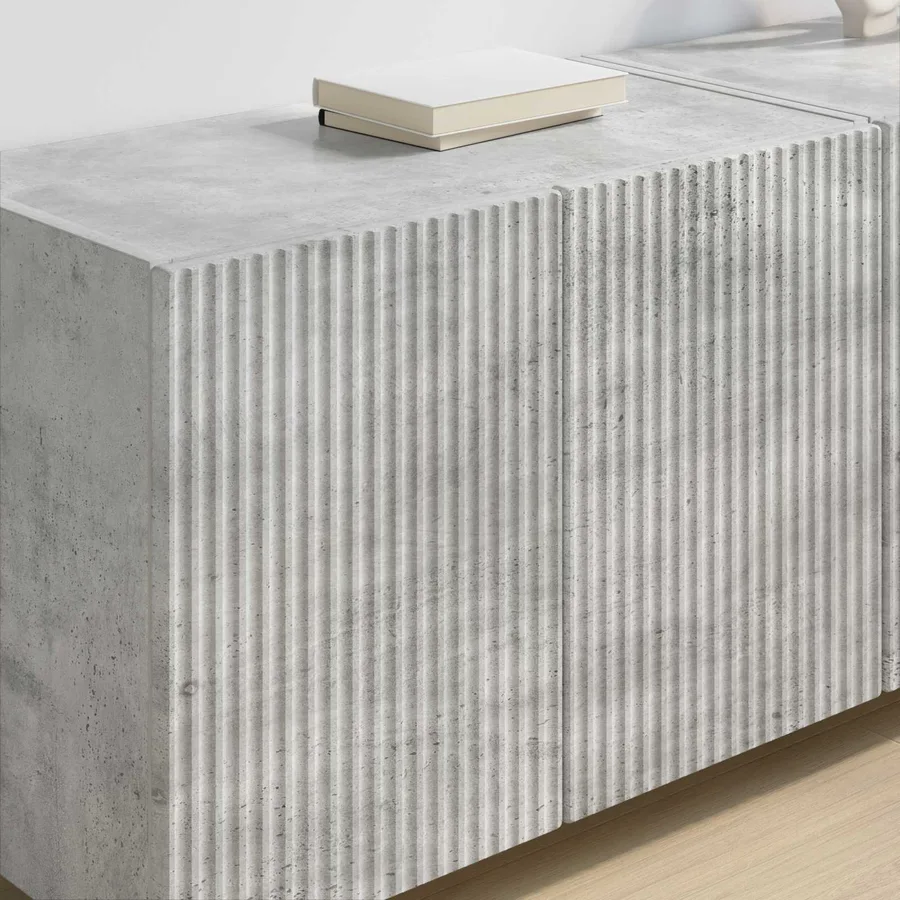 Meuble TV mural 2 pcs Gris béton 59,5 x 31 x 40 cm - 4