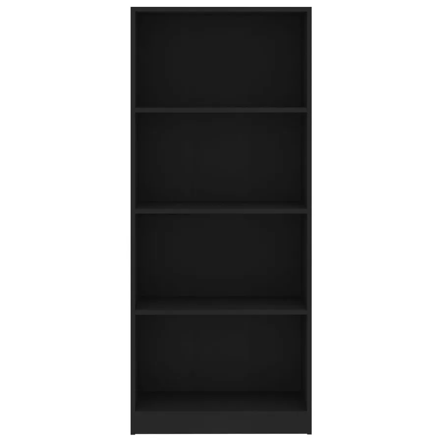 Bibliothèque à 4 niveaux Noir 60x24x142 cm Bois d’ingénierie - 4