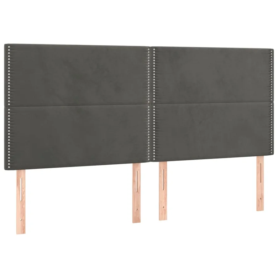 Sommier à lattes de lit et matelas Gris foncé 200x200cm Velours - 5