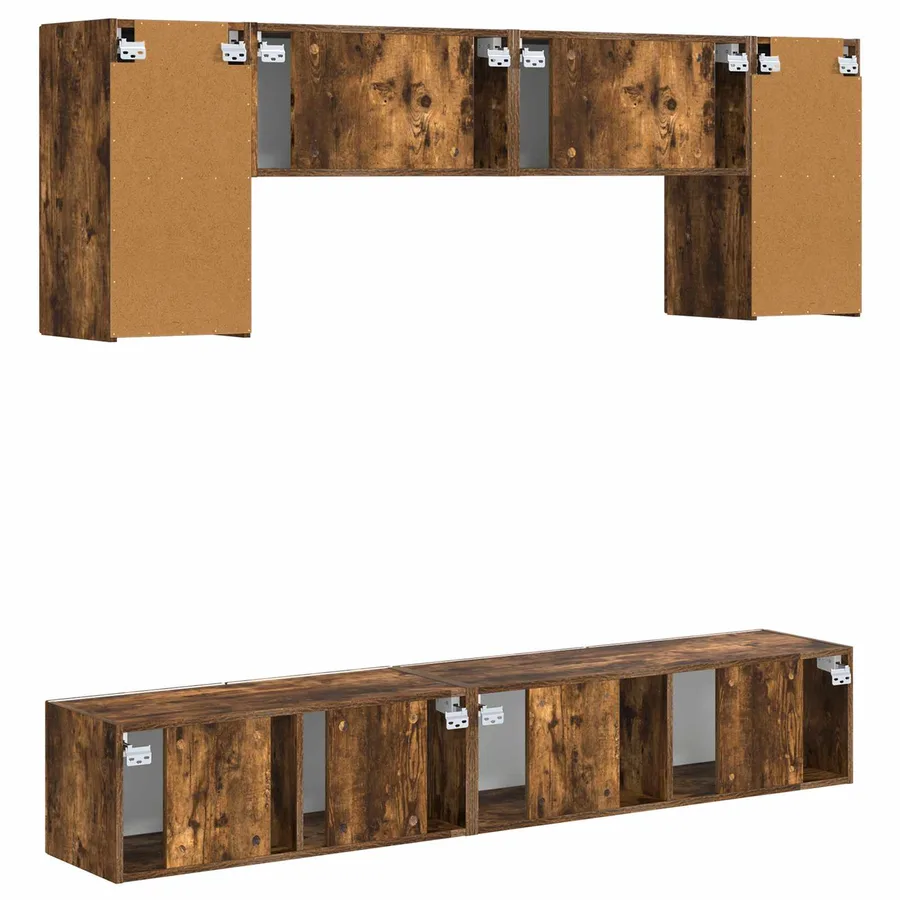 Ensemble meuble TV 4 pcs Chêne fumé Bois d'ingénierie - 10