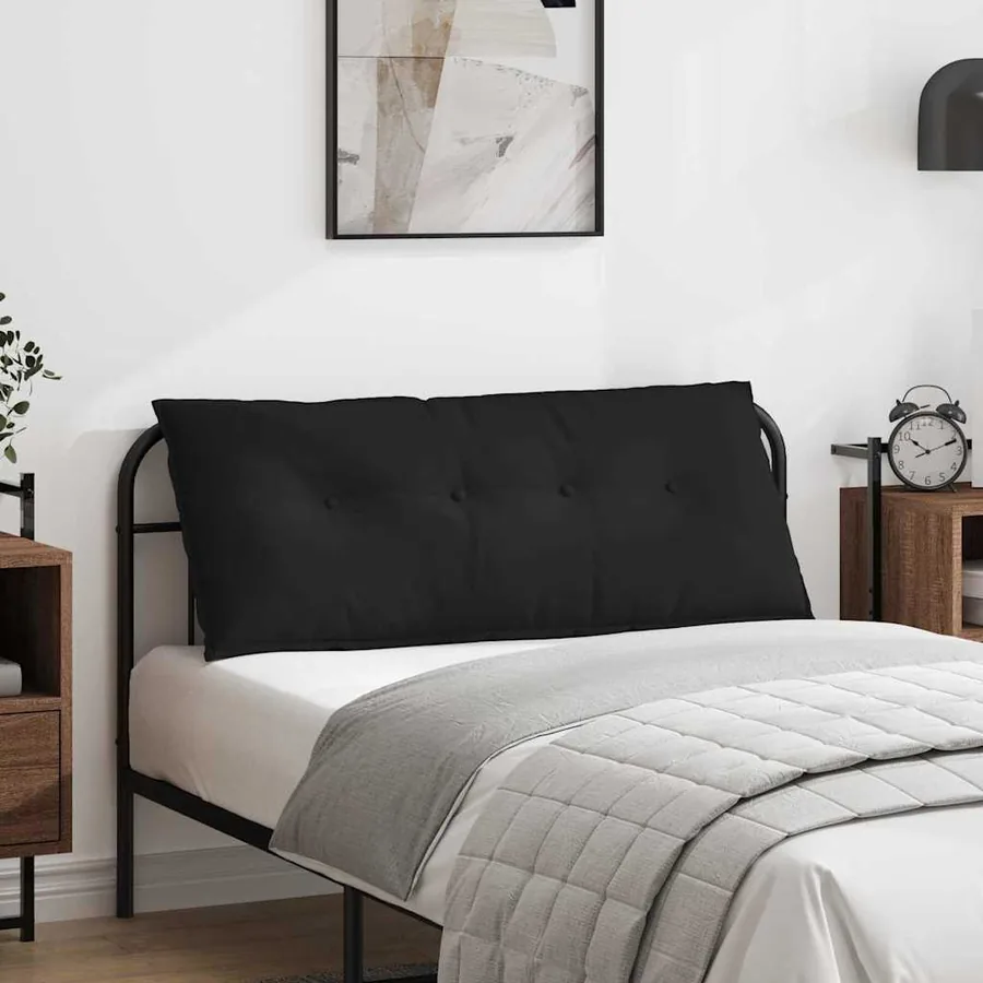 Coussin de Dos Noir 120 x 50 cm Tissu en microfibre