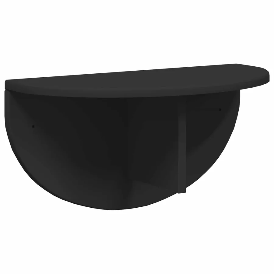 Étagère Murale 2 pcs Noir 48 x 24 x 24 cm Bois d'ingénierie - 5