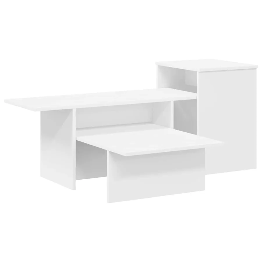 Table console Blanc 91,5 x 35 x 38,5 cm Bois d'ingénierie - 2