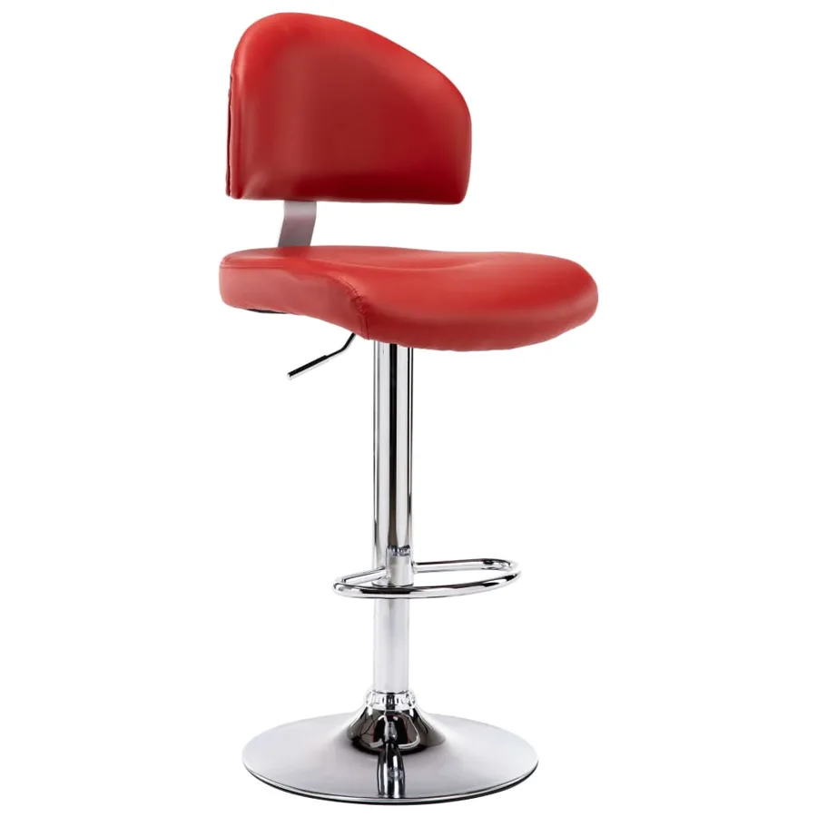 Tabourets de bar lot de 2 rouge bordeaux similicuir - 3