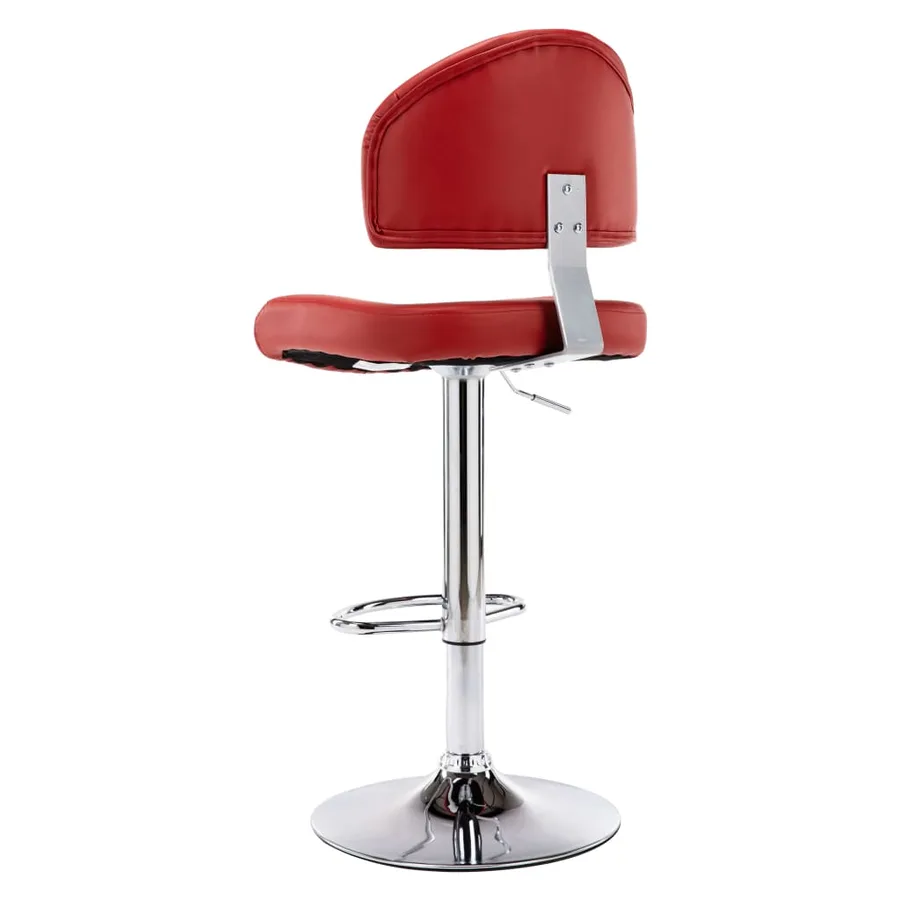 Tabourets de bar lot de 2 rouge bordeaux similicuir - 4