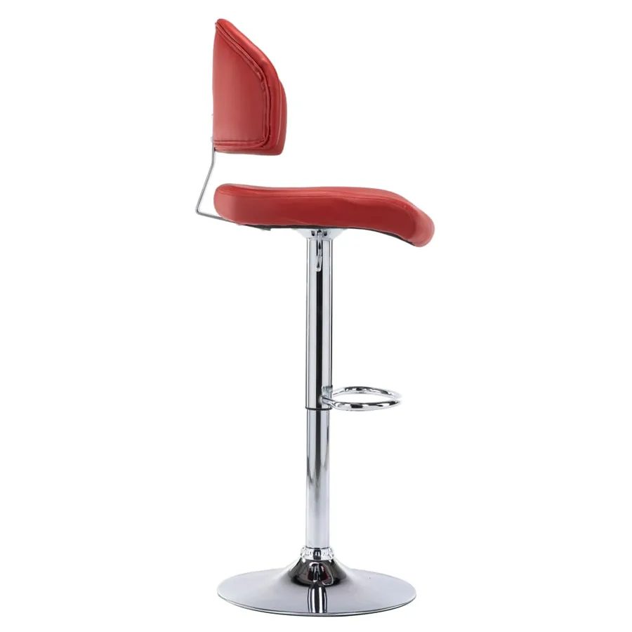 Tabourets de bar lot de 2 rouge bordeaux similicuir - 5