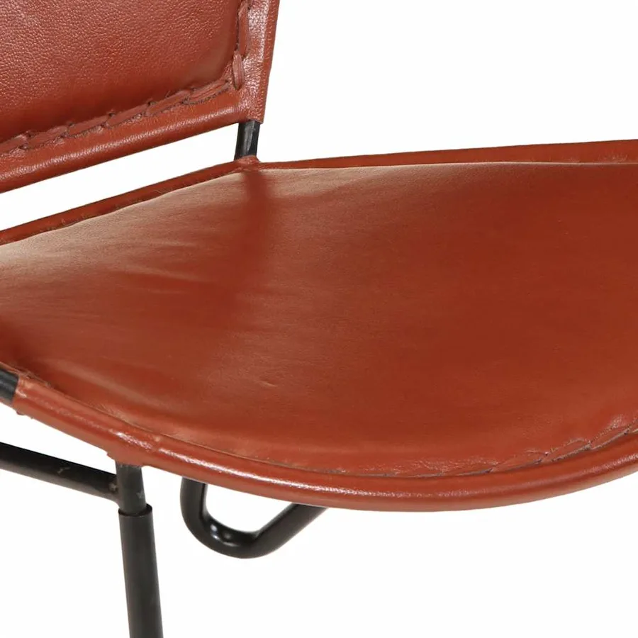 Chaise marron cuir véritable - 6