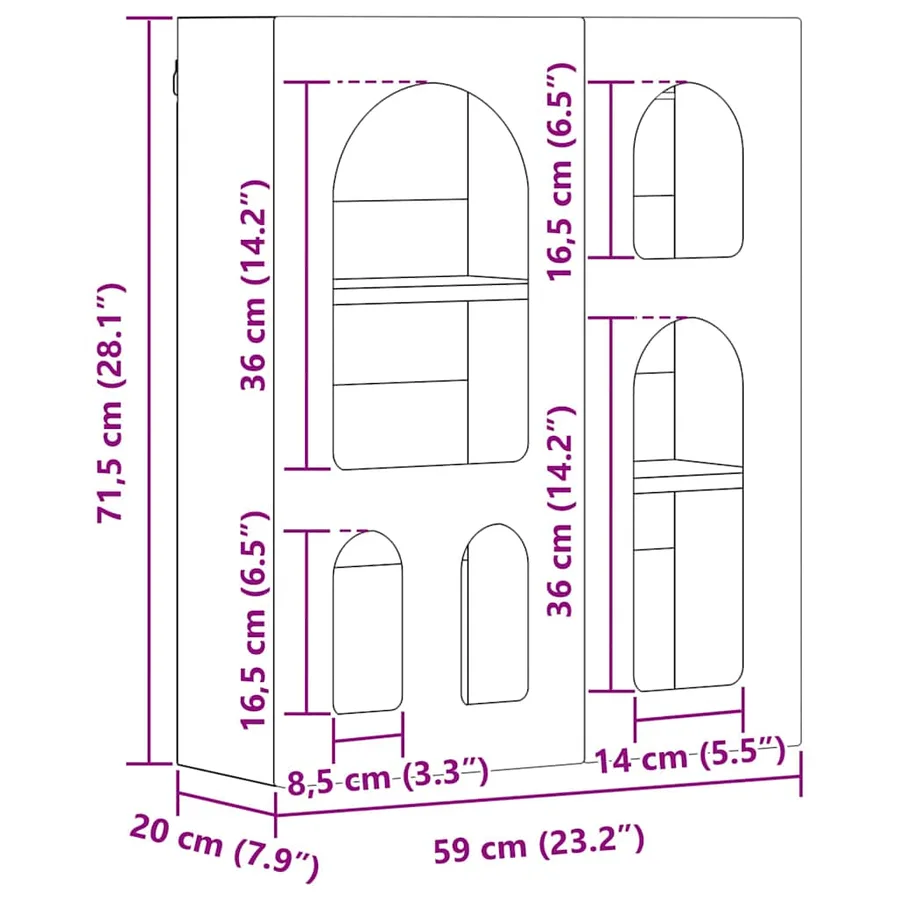 Armoire suspendue ELST Chêne Sonoma 59 x 20 x 71,5 cm - 12
