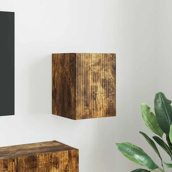 Meuble TV mural Chêne fumé 30 x 31 x 40 cm Bois d'ingénierie