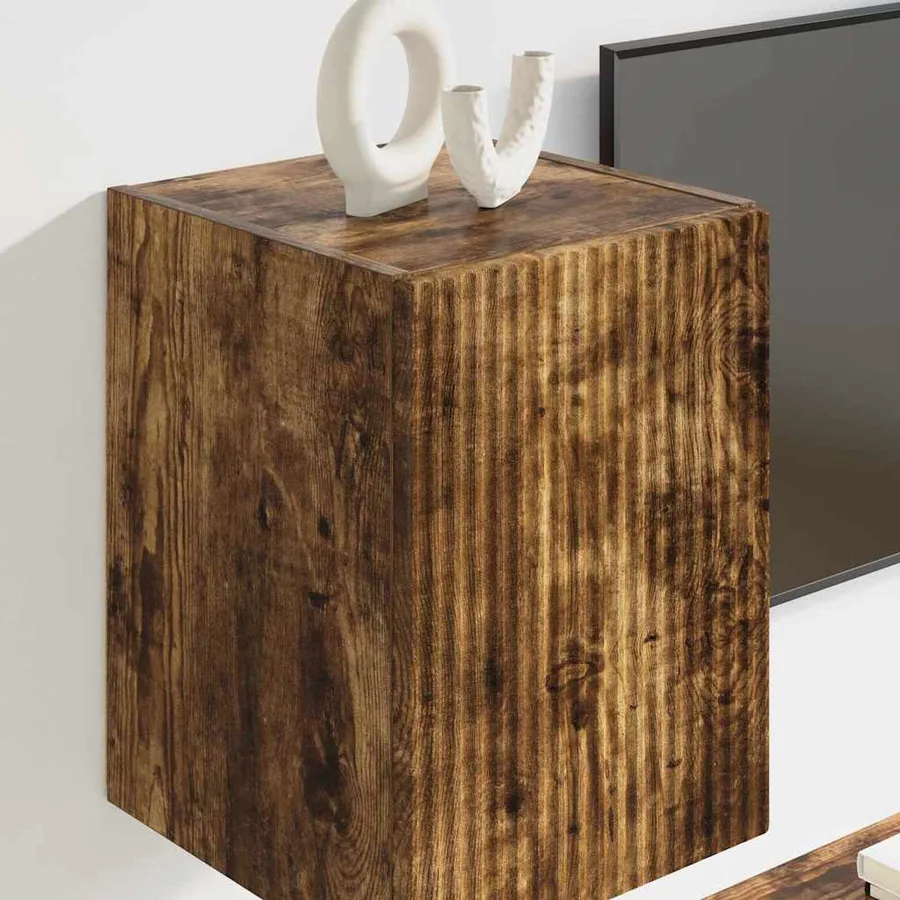Meuble TV mural Chêne fumé 30 x 31 x 40 cm Bois d'ingénierie - 4
