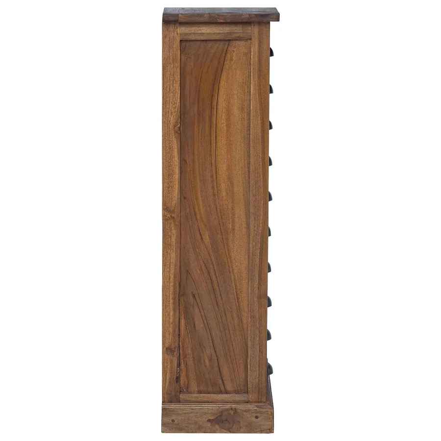 Commode Naturel 35 x 30 x 110 cm Bois de teck massif - 7
