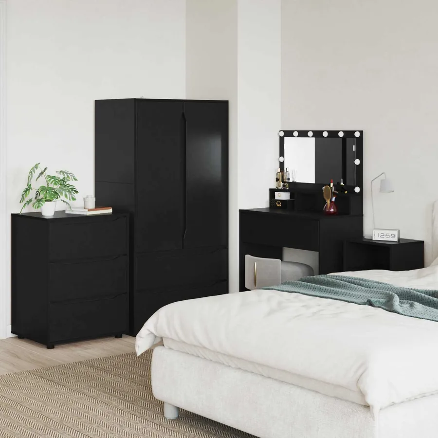 Armoire de rangement Noir 60 x 48 x 81 cm Bois d'ingénierie