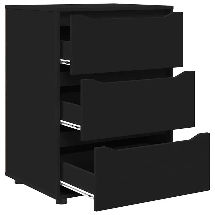 Armoire de rangement Noir 60 x 48 x 81 cm Bois d'ingénierie - 7