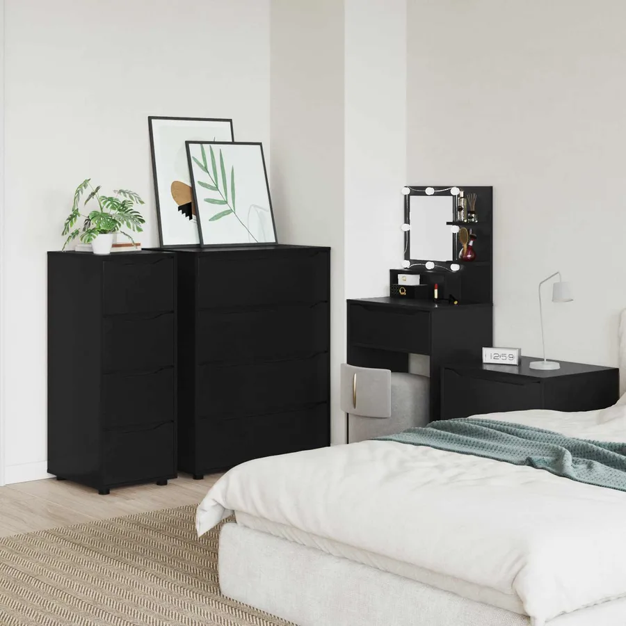 Armoire de rangement Noir 40 x 48 x 105 cm Bois d'ingénierie - 4
