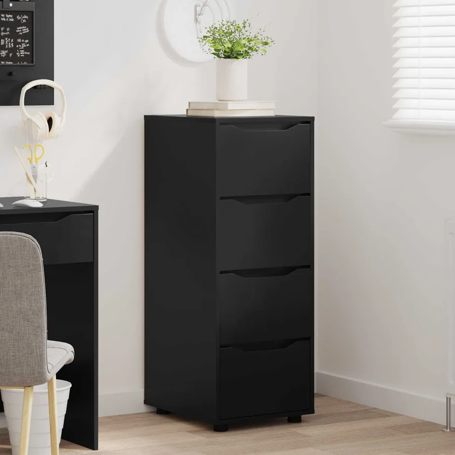 Armoire de rangement Noir 40 x 48 x 105 cm Bois d'ingénierie - 5