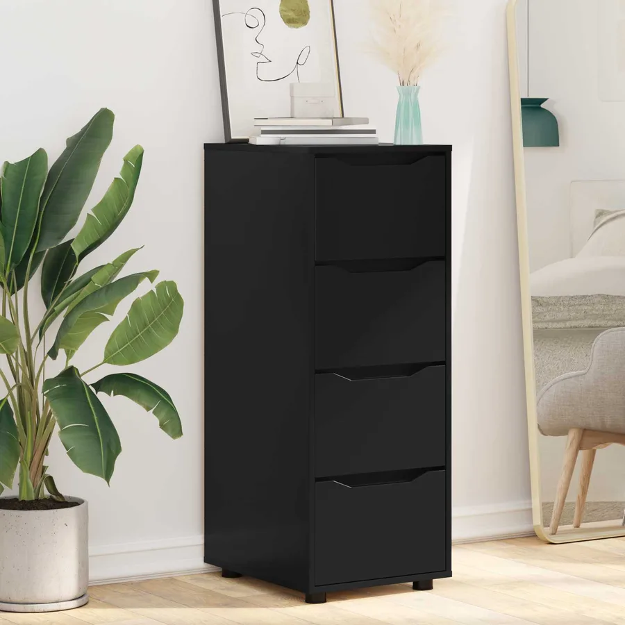 Armoire de rangement Noir 40 x 48 x 105 cm Bois d'ingénierie - 6