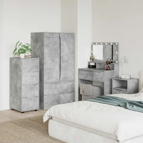 Armoire de rangement Gris béton 40 x 48 x 105 cm