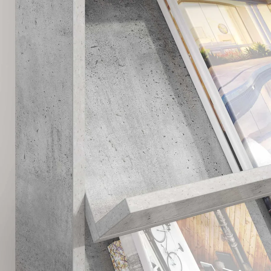 Étagère à magazines avec étagère Gris béton 70 x 41 x 96 cm - 4