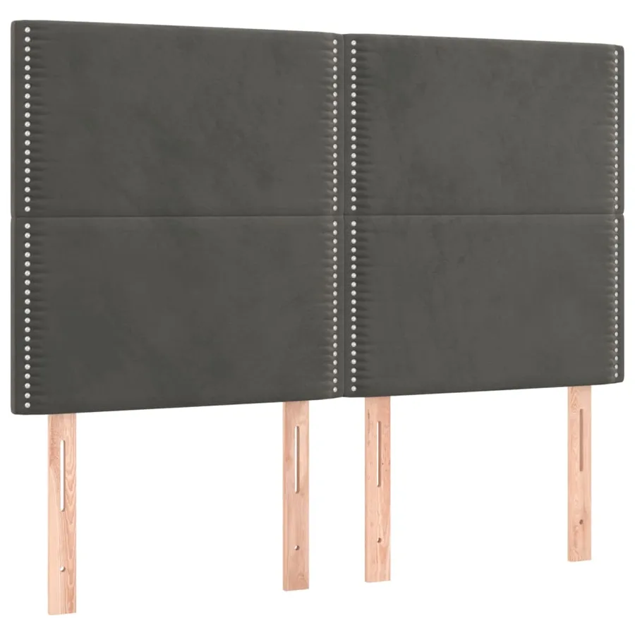 Sommier à lattes de lit et matelas Gris foncé 140x190cm Velours - 5