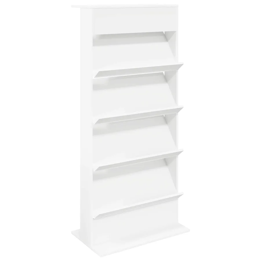 Étagère à magazines Blanc 70 x 41 x 156 cm Bois d'ingénierie - 2