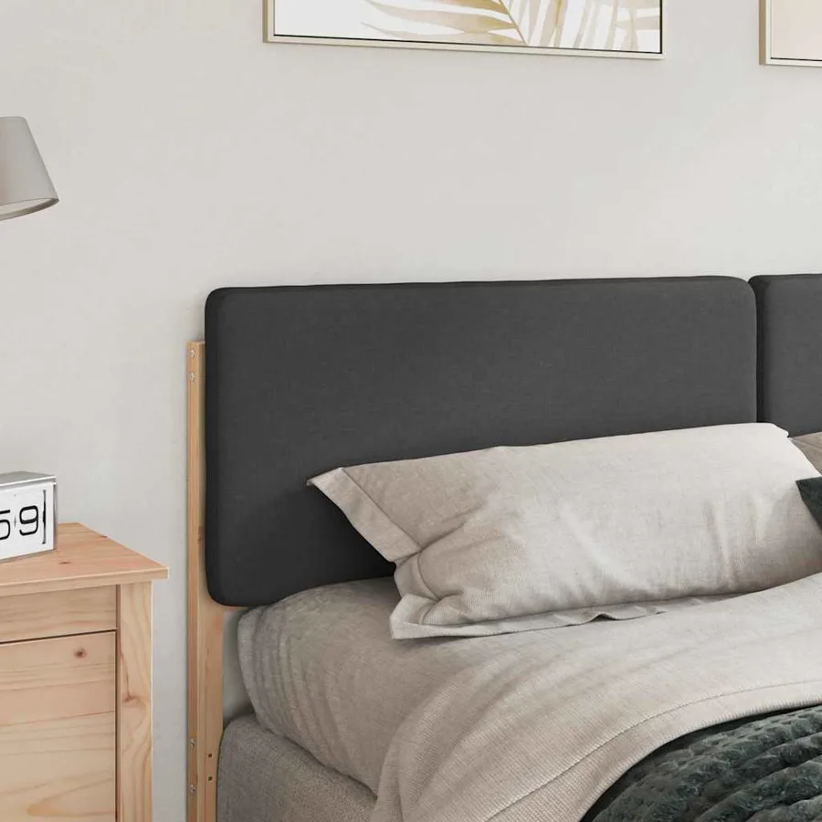 Tête de lit capitonnée Brun et gris foncé 200 cm Pin massif - 3