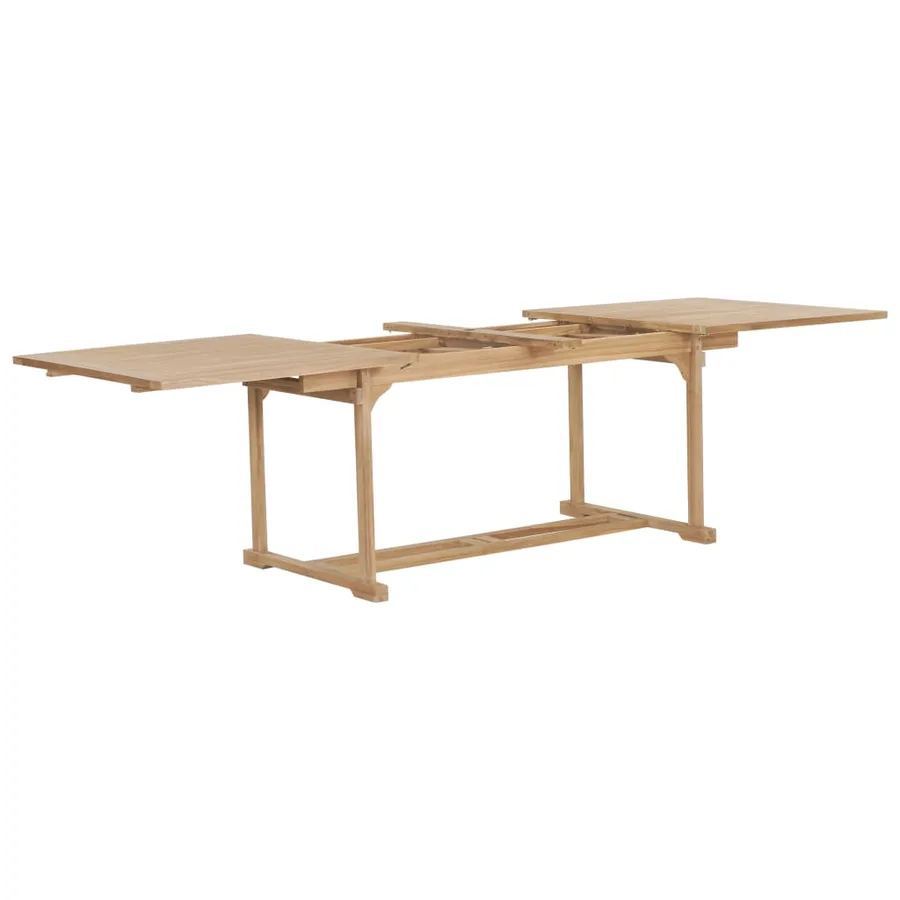 Table extensible de jardin 180-280x100x75 cm Teck solide - 3